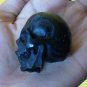 Black Skull Head ! Bali Hand Made Buffalo HORN FRANKESTEIN Carving #r388