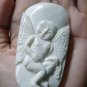 Bali Pendant Necklace Cupid Love Baby Angel From Buffalo Bone Carving w/ Silver Bail 925#r380