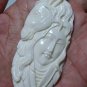 Bali Pendant Necklace Indian Girl Horse Goddes From Buffalo Bone Carving With Silver Bail 925_q658