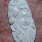 Bali Pendant Necklace Indian Girl Horse Goddes From Buffalo Bone Carving With Silver Bail 925_q658