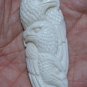 Bali Pendant Necklace Triple Eagle Group From Buffalo Bone Carving With Silver Bail 925_q655