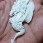 Bali Pendant Necklace Myth Europe Dragon From Buffalo Bone Carving With Silver Bail 925_q659