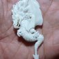 Bali Pendant Necklace Myth Europe Dragon From Buffalo Bone Carving With Silver Bail 925_q659