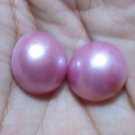 100% Genuine ! 2 PCS Indonesia BALI Mabe Pearl Half Pearl Cabochon South Sea Lustrous PINK 1mm_k3