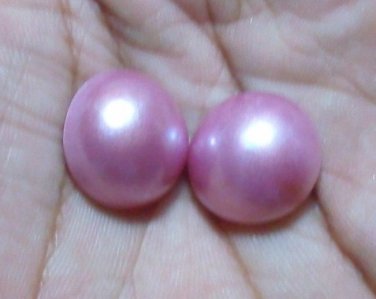 100% Genuine ! 2 PCS Indonesia BALI Mabe Pearl Half Pearl Cabochon South Sea Lustrous PINK 1mm_k3