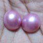 100% Genuine ! 2 PCS Indonesia BALI Mabe Pearl Half Pearl Cabochon South Sea Lustrous PINK 1mm_k3