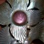 Bali Pendant Necklace Plants Flower PINK Mabe Pearl Mother Sea Shell Carving With Silver Bail 925