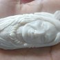 Bali Pendant Necklace INDIAN FACE Old From Buffalo Bone Carving With Silver Bail 925 #r170