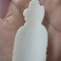 Bali Pendant Necklace INDIAN FACE Old From Buffalo Bone Carving With Silver Bail 925 #r167