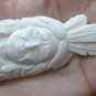 Bali Pendant Necklace INDIAN FACE Old From Buffalo Bone Carving With Silver Bail 925 #r151