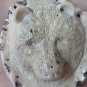 Bali Pendant Necklace BEAR HEAD From Deer Antler Carving w/ Silver Bail 925_r126