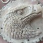 Bali Pendant Necklace EAGLE HEAD From Deer Antler Carving w/ Silver Bail 925_r125