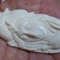 Bali Pendant Necklace INDIAN GIRL & DOLPHIN From Buffalo Bone Carving With Silver Bail 925 #q989