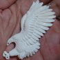 Bali Pendant Necklace Flying Eagle From Buffalo Bone Carving With Silver Bail 925 #q992