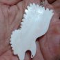 Bali Pendant Necklace Flying Eagle From Buffalo Bone Carving With Silver Bail 925 #q992