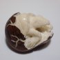 Bali Netsuke TURTLE EGG Statue From Tagua Nut Carving Table Decor_q947