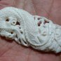 Bali Pendant Necklace CHINA DRAGON From Buffalo Bone Carving With Silver Bail 925 #q938