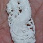 Bali Pendant Necklace CHINA DRAGON From Buffalo Bone Carving With Silver Bail 925 #q938