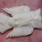 Bali Pendant Necklace DOUBLE SIDE OWL From Buffalo Bone Carving With Silver Bail 925 #q937
