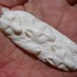 Bali Pendant Necklace TRIPLE WOLF GROUP From Buffalo Bone Carving With Silver Bail 925 #q936