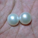 100% Genuine ! 2 PCS  Mabe Pearl Half Pearl Cabochon South Sea Lustrous WHITE 14mm_q854