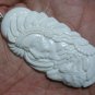 Bali Pendant Necklace Indian Face Wolf From Buffalo Bone Carving With Silver Bail 925 #q337