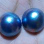 100% Genuine ! 2 PCS Mabe Pearl Half Pearl Cabochon South Sea Lustrous BLUE 15mm_q842
