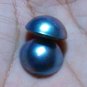 100% Genuine ! 2 PCS Mabe Pearl Half Pearl Cabochon South Sea Lustrous BLUE 15mm_q842