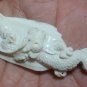 Bali Pendant Necklace Europe Dragon From Deer Antler Carving With Silver Bail 925_q826