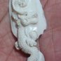 Bali Pendant Necklace Europe Dragon From Deer Antler Carving With Silver Bail 925_q826