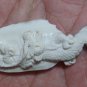 Bali Pendant Necklace Europe Dragon From Deer Antler Carving With Silver Bail 925_q826