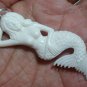 Pendant Double Side Nude Mermaid Girl Woman From Buffalo Bone Carving With Silver Bail 925_q825