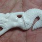 Pendant Double Side Nude Mermaid Girl Woman From Buffalo Bone Carving With Silver Bail 925_q825