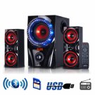 beFree Sound 2.1 Channel Surround Sound Bluetooth Speaker System in Red Model: BFS-99X