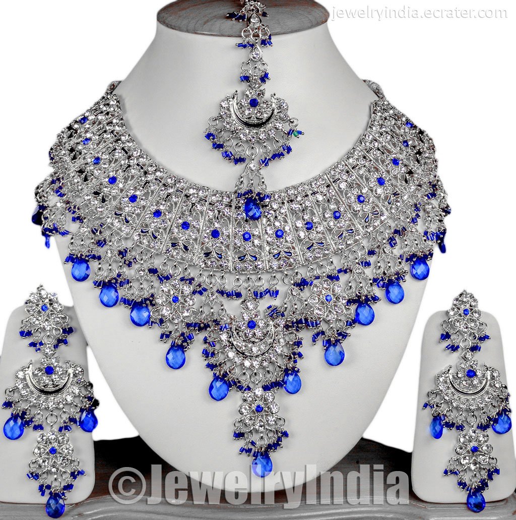 Silver Plated Costume Jewellery CZ Sterling Indian Jewelry designer