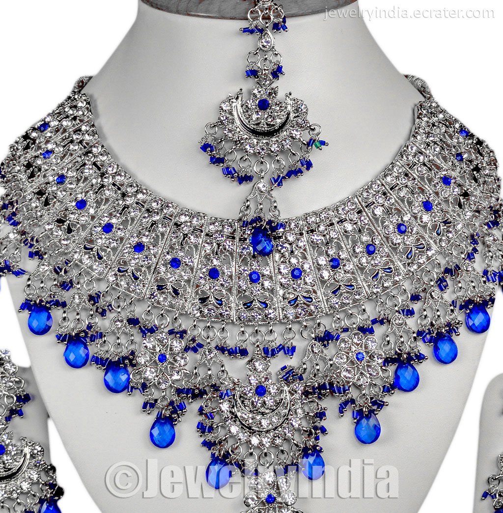 Silver Plated Costume Jewellery CZ Sterling Indian Jewelry designer