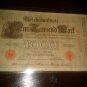 GERMAN 1000 MARK Circulated 1910 REICHSBANKNOTE BANKNOTE GERMANY Nr6389539H