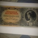 1946 Budapest Hungary Rare, 10000 MilPengo Hungarian Bank Note