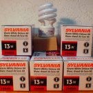 Qty 6 Sylvania Warm White CFL Light Bulb 13 Watt CF13EL/MINITWIST/Y/2700K