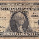 1957-B Silver Certificate $1.00 Silver note Crisp One Dollar Blue Seal