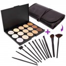 Concealer Palette Beauty 15 Color Camouflage with 12pcs Makeup Brush Set
