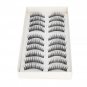 10 Pairs Long False Eyelashes 7pcs Makeup Brush Set Beauty Bag Waterproof Liquid Eyeliner Pen