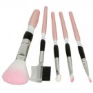 5pcs Personality Cosmetic Makeup Brush Set Black and Pink