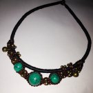 national style turquoise stone necklace