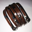 revival unisex multiple loops leather bracelet