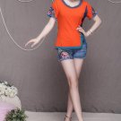 national style embroidery t-shirt