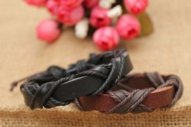 Handmade korean style black and brown lovers' bracelets