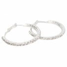 Exquisite CZ-stud Slim Twist Hoop Earrings