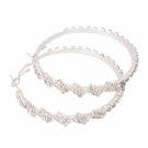 Gorgeous Rectangle Rhinestone Pierced Hoop Earrings
