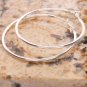 2" Charming White Copper Silver Plated Smooth Hoop Earrings